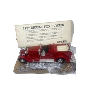 Ertl 1937 Ahrens-Fox Pumper RED Fire Truck Bank Columbia MO Fire Dept NOS
